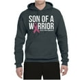 thumbnail image 2 of Wild Bobby Son of A Warrior Breast Cancer Ribbon Breast Cancer Awareness Unisex Hoodie Sweatshirt, Charcoal, Large, 2 of 6