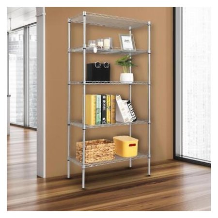 

ZHOUJIA Heavy Duty 5 Tier Wire Metal Storage Shelf Shelving Rack Adjustable