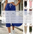 thumbnail image 4 of UKHCCC Women's Plus Women's Loose Fit Waffle Knit Capri Pants with Pockets Elastic Waist Drawstring Casual Summer Lounge Joggers Soft Cotton S-2XL, 4 of 9