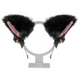 thumbnail image 4 of Diadema con orejas de gato de peluche estilo japonés, bonita, con lazo, estilo lolita, accesorio para la cabeza con orejas de zorro, 4 of 4