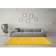 thumbnail image 3 of Ahgly Company Indoor Round Abstract Yellow Modern Area Rugs, 3' Round, 3 of 4