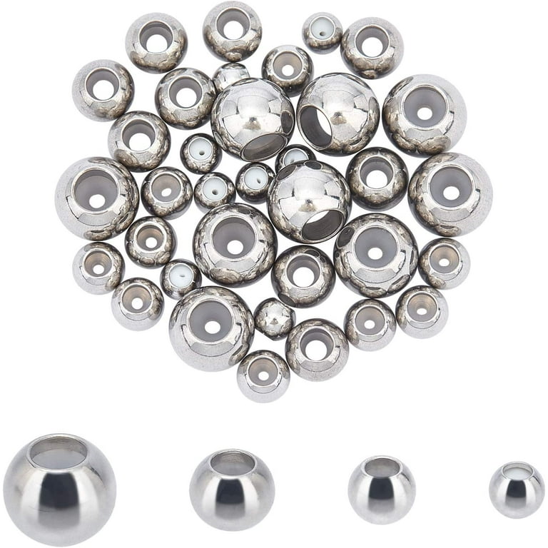 5/6/8mm Stainless Steel Spacer Beads Round Loose Spacers Bracelet Jewelry  Making