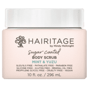 Hairitage Sugar Coated Mint & Yuzu Scented Exfoliating Body Scrub | Sweet Almond Oil & Coconut Oil for All Skin Types | Rosemary & Orange Essential Oils, 10 fl. oz.