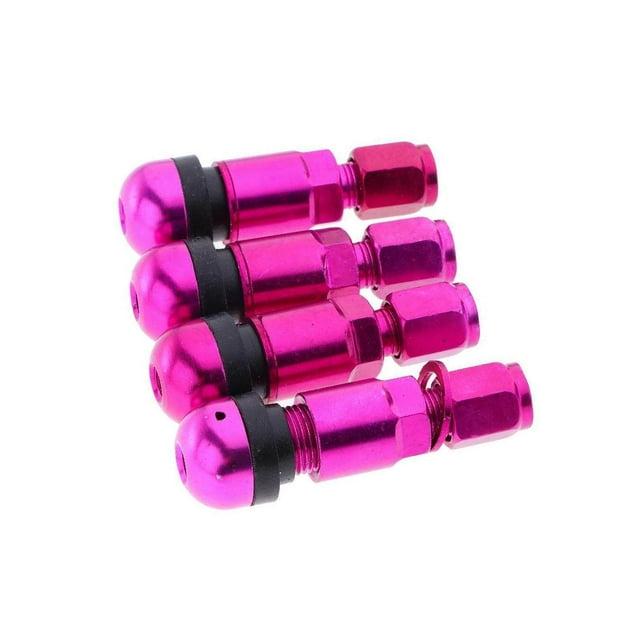 serony 4 Pcs Voiture Tubeless Bouchons de Poussière de Roue Tiges de Valve de Pneu Violet + Noir
