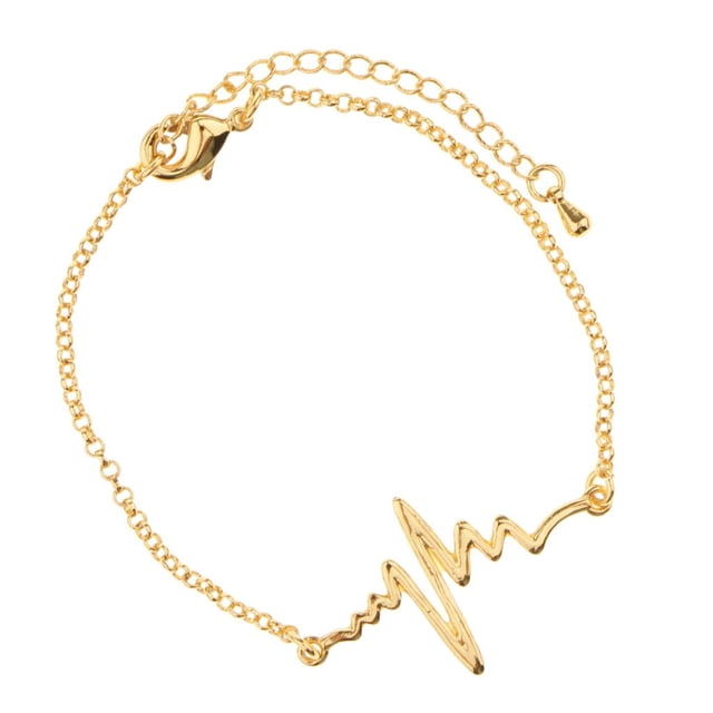 de de imitación para mujeres y niñas, brazalete de cristal/esmalte, joyería Oro Zulema Brazalete de pulsera de latido del corazón