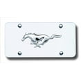 thumbnail image 1 of Automotive Gold License Plate MUS.CC Chrome Mustang Logo; Chrome Plate; Stainless Steel, 1 of 2