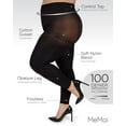 thumbnail image 3 of MeMoi Plus Size Curvy Super Matte Control Top Footless Tights - Womens - Female, 1X/2X, Black, 3 of 7