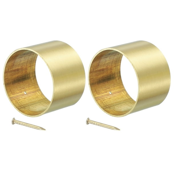 Uxcell 2 Pcs Cubierta de Pie de Muebles de Latón, 1.69 x 1.77 x 1.18 Pulgadas, Cubiertas Redondas para Patas de Muebles, Protector de Suelo para Silla, Mesa, Sofá, Cama