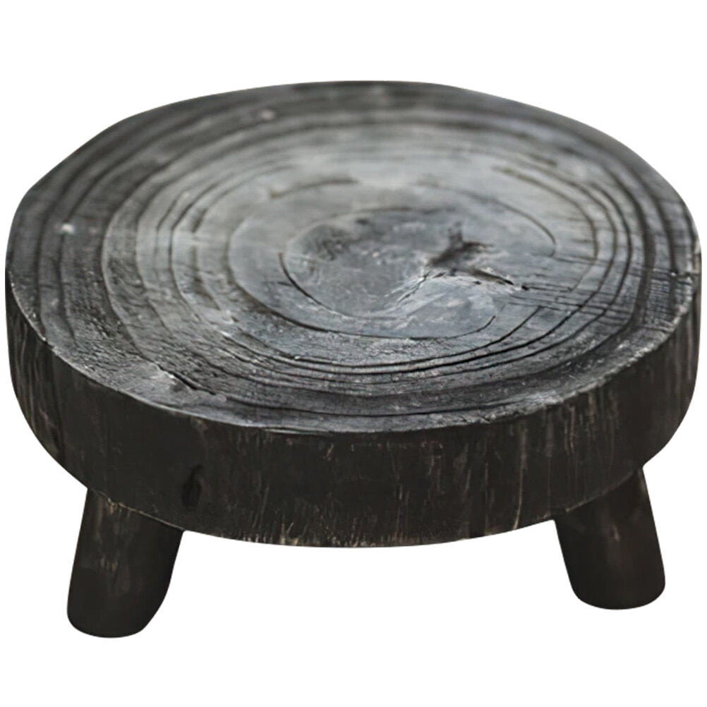 Wood Round Pedestal Stand Wood Riser Indoor Plant Stand Food Display