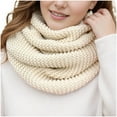 thumbnail image 7 of Xfvqtps Loop Scarf for Womens Solid Color Knitting Crochet Stacked Necks Warmer Cozy Windproof Coldproof Comfortable Soft Warm Winter Neck Gaiters Beige, 7 of 7