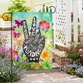 thumbnail image 2 of Peace Love Floral Flowers Spring Watercolor Art Garden Yard Flag 12 x 18 Inch, Double Sided Outdoor Decorative Welcome flags Banners for Home House Lawn Patio, 2 of 5