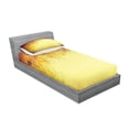 thumbnail image 2 of Ambesonne Fall Fitted Sheet & Pillow Sham Set, Retro Autumn View, Twin, Orange Yellow, 2 of 2