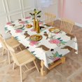 thumbnail image 3 of Saint Bernard Dog Breed and Flower Floral Rectangle Tablecloth 60"x102",Waterproof Polyester Rectangle Table Cloth, Wipeable Spillproof Polyester Tablecloth for Dining, Camping, Indoor and Outdoor, 3 of 6