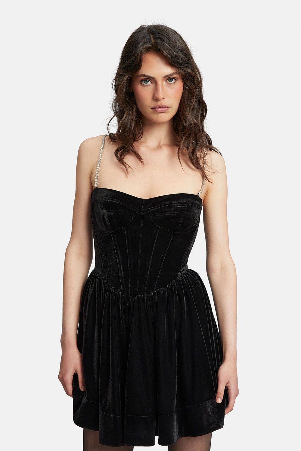 white christmas dresses Marla Velvet Corset Illusion Dress