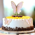 thumbnail image 2 of Hytrove Dessert Topper Decor Paper Bronzing Pink Butterflies Shape 10Pcs 7.9x7.1in, 2 of 8