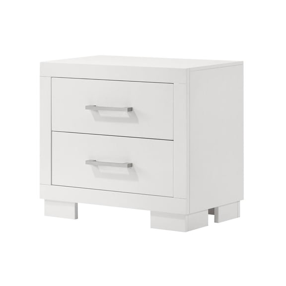 Cterwk Wood End Table Beside Table with Handle, 2 Drawers Nightstand for Living Room, Bedroom, Cream White
