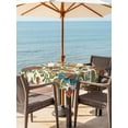 thumbnail image 3 of Outdoor Tablecloth with Umbrella Hole for Patio/Picnic/Party/Camping, Paisley Boho Floral Waterproof Table Cloth Square Cover Washable, Vintage Flowers Botanical (60"x 60"), 3 of 8