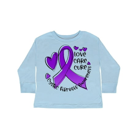 

Inktastic Love Care Cure Cystic Fibrosis Awareness Purple Ribbon Gift Toddler Boy or Toddler Girl Long Sleeve T-Shirt