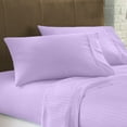 thumbnail image 3 of Twin-XL Size Giza Striped Pattern Sheets - Premium 400-Thread-Count Soft 100% Pure Giza Egyptian Cotton 4PC, 24" Inches Deep Pockets - Lilac Stripe, 3 of 7