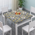 thumbnail image 3 of Yellow Lemon Fruit Leaves BlackWhite Pattern Square Fitted Tablecloth with Elastic Edge,Square Table Cover,Washable Elastic Table Cover for Home Kitchen Party Decor 36"x36", 3 of 6