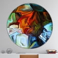 thumbnail image 2 of Designart 'Abstract Stained Glass Design ' Modern wall clock, 2 of 2