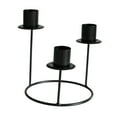 thumbnail image 2 of Candelabro porta velas,Candelabro porta velas candelabro soporte 3 brazos,Pilar de vela cónico de metal alto y largo para bodas,Centro de mesa para fiestas,aniversarios,cenas,eventos y negro, 2 of 8