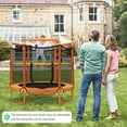 thumbnail image 4 of Gymax 5FT Kids 3-in-1 Game Trampoline Seamless W/ Enclosure Net Spring Pad In/ Outdoor, 4 of 8