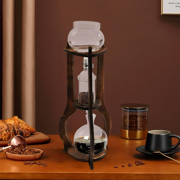 YIYIBYUS Iced Coffee Cold Brew Drip Tower Coffee Maker Coffee Glass Container Sharing Pot for Home Coffee Shops Cafes Brown
