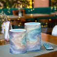 thumbnail image 6 of ALAZA Abstract Tie-dye 2 PCs LED Flickering Flameless Candles with Remote Timer Battery Operated Candle, 6 of 7