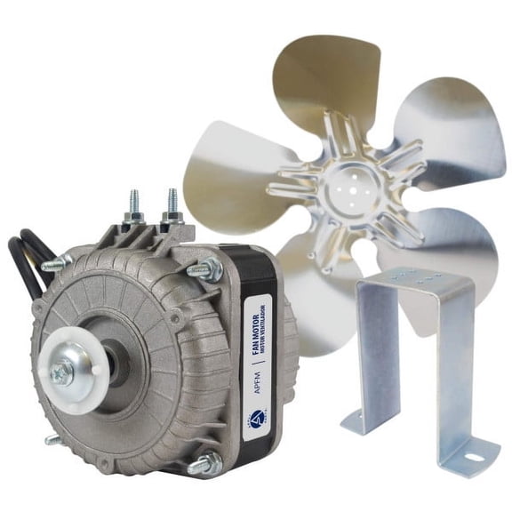 Appli Parts APFM-161E 16W Condenser and Evaporator Fan Motor 115V 60Hz 0.95A, Includes 10in Aluminum Fan Blade and Mounting Base, Universal Replacement for Commercial Refrigeration Units