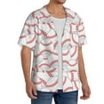 thumbnail image 4 of Disketp Men's Hawaiian Baseballs Print Shirts Button Down Holiday Beach Shirts-Large, 4 of 7
