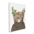 thumbnail image 2 of Stupell Industries Christmas Plaid Sweater Highland Cattle Festive Long Horns, 30 x 40,Design by Diane Kater, 2 of 5