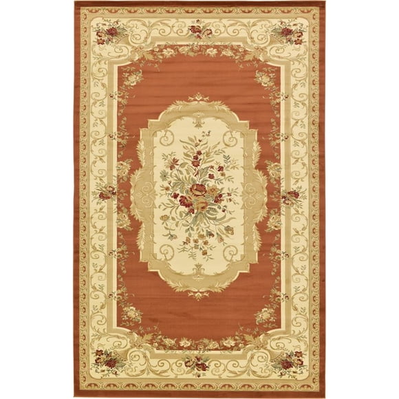 Unique Loom Versailles Medallion Motif Rug 10'6x16'5 Rectangle Terracotta/Ivory