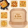 thumbnail image 1 of RAKDSYMC Square Air Fryer Liners Disposable, 100pcs Nonstick Parchment Paper Liners Air Fryer Paper Liners For 2-5 Qt Air Fryer Baking Roasting Microwave, 6.5inch, 1 of 7