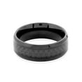 thumbnail image 5 of West Coast Jewelry Men's Polished Carbon Fiber Black Plated Ring (8mm), 5 of 5