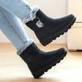 thumbnail image 3 of Women's Mid Calf Snow Boots Winter Warm Comfortable Non Slip Platform Boots Outdoor Fleece Lined High Top Work Shoes Black Size 9.5, 3 of 5