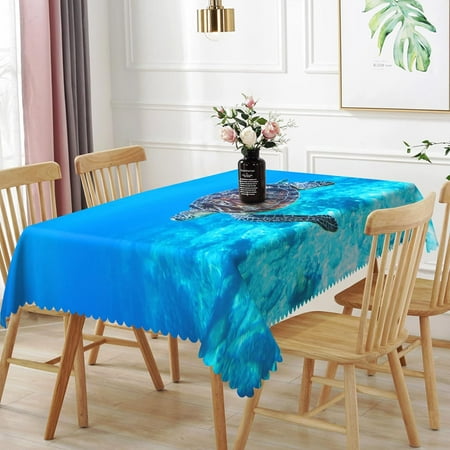 

Uorbeay 60x86inches Underwater World Tablecloth Blue Ocean Sun Rays Under The Sea Aquarium Corals Table Cloth Waterproof Reusable Table Cover for Dining Room Kitchen Indoor Outdoor Theme Party Decor