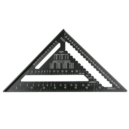 

Irfora 12 Inch Rafter Aluminum Alloy Metric Triangle Ruler Double Scale Triangle Protractor Layout Gauge High Easy-Read Layout Tool Woodworking For Building Framing
