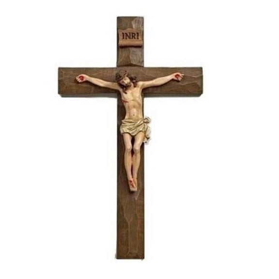 Jesus Driftwood Textured Crucifix 12 Inch Hanging Wall Cross