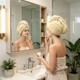 thumbnail image 1 of Oversized Hair Drying Cap Soft Highly Absorbent Dry Hair Towel Wear Head Wrap For Women Daily Use, 1 of 6
