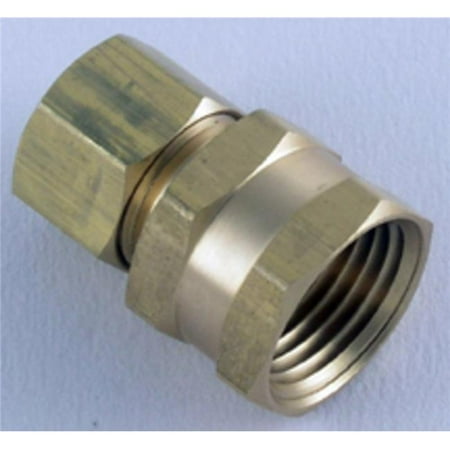 Comm Card - 508 66-6-6 Adptr Comp F 3/8 X 3/8, Ldr Industries, EACH, CD, Carded. Brass. Fema