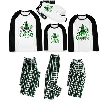 

ZCFZJW Merry Christmas Pajamas for Family Matching Christmas Family Pajamas Sets Buffalo Plaid Xmas Tree Print Raglan Long Sleeve Family Christmas Pjs Outfits Mom-XL