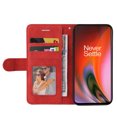 thumbnail image 5 of Compatible OnePlus Nord 2 5G Case, Leather Wallet Case Stand View Magnetic Clasp Book Flip Folio Phone Cover - Red, 5 of 5