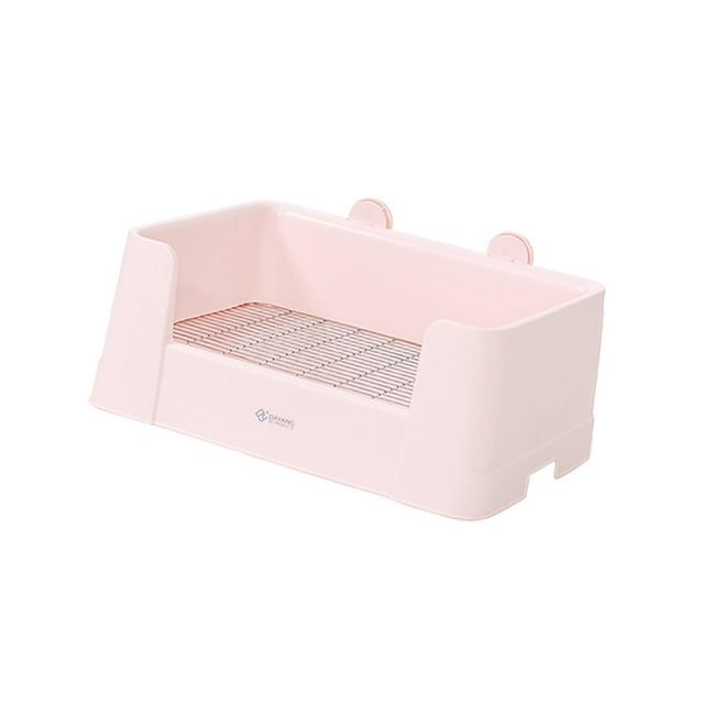 Bandeja de arena desmontable Yuyangstore para conejos y cachorros Rosa