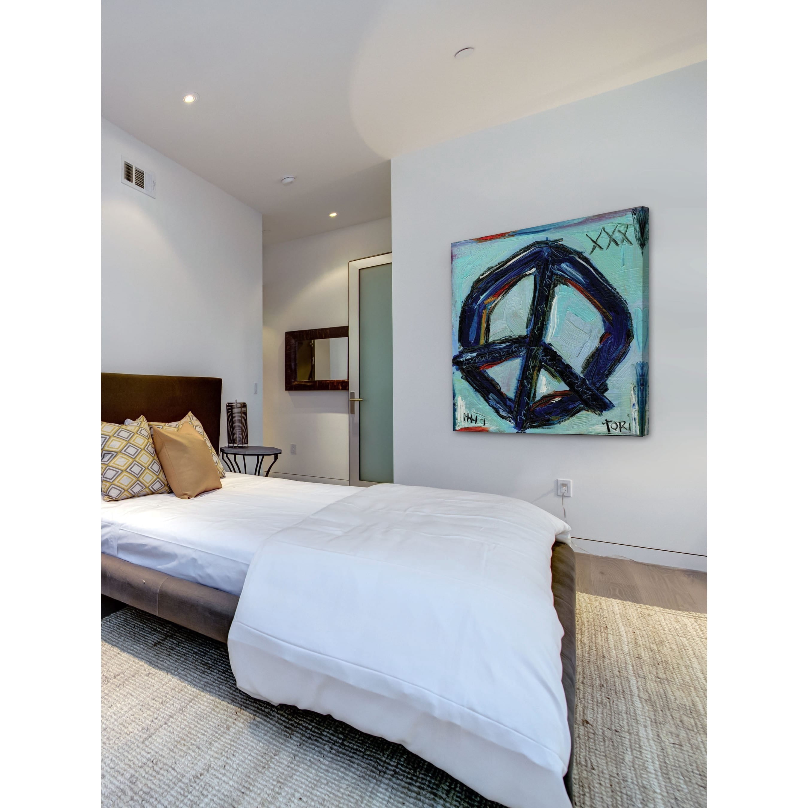 Marmont Hill "Blue Peace" by Tori Campisi Painting Print on Canvas