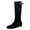 Black, variant on Coffee Casual Ladies Suede Look Boots Western Winter Belt Buckle Solid Color Slim High Tube Knight Riding Boots