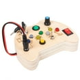 thumbnail image 2 of Montessori Busy Board LED Light Switch Busy Board Wooden Sensory Toys Portable Travel Busy Handle Board with Light Up LED Buttons Educational Learning Fidget Toy for Toddlers Kids, 2 of 10