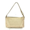 thumbnail image 1 of Pre-Owned FENDI Zucchino Zucca Logo Shoulder Bag Leather Canvas Women's Beige (Good), 1 of 14