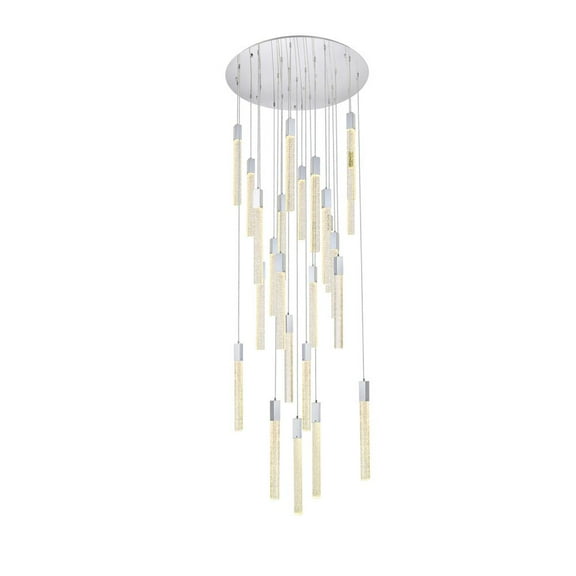 Elegant Lighting Weston 25-Lights Modern Metal and Crystal Pendant in Chrome