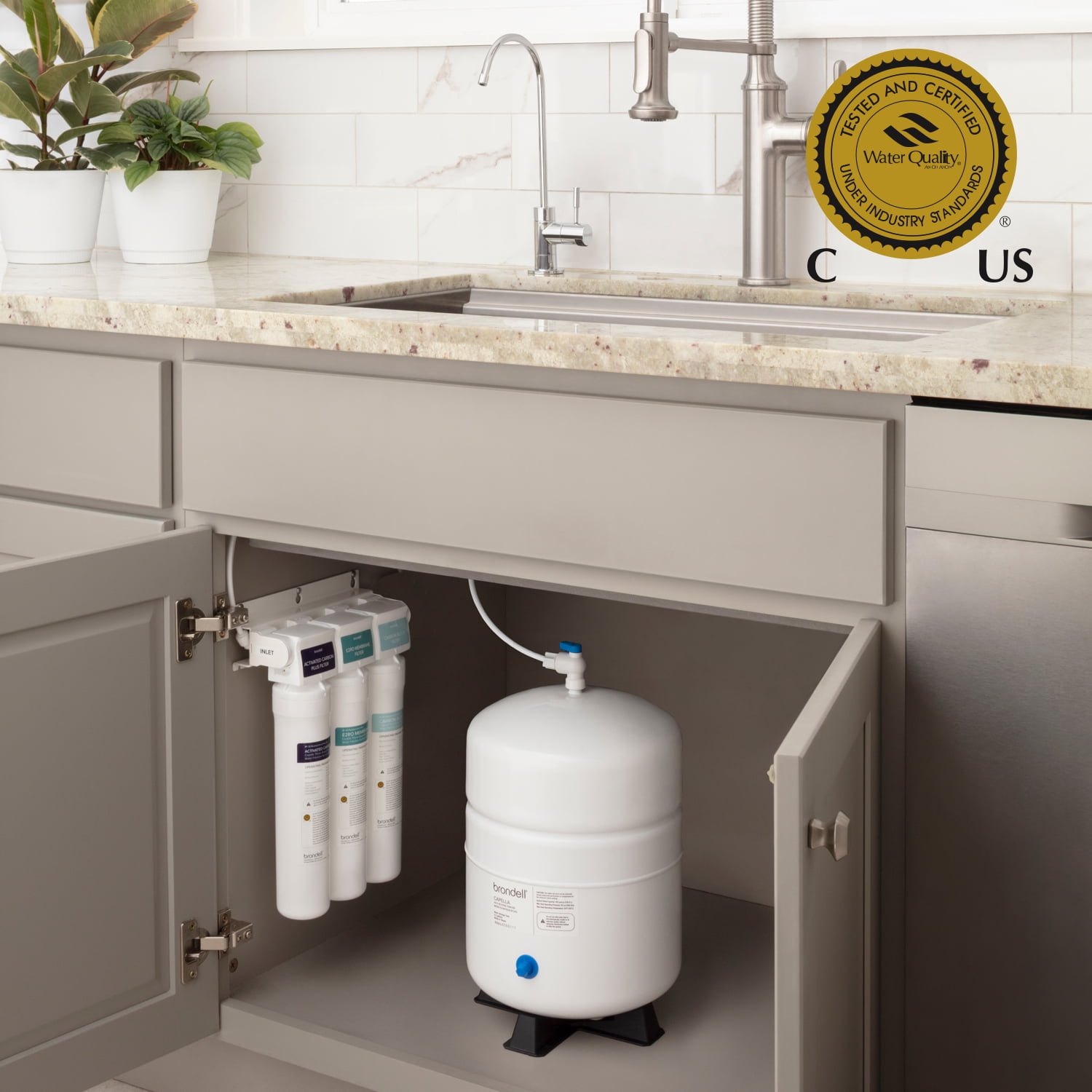 Brondell H2O+ Capella RC250 Reverse Osmosis Super Eco-Efficient Water Filtration System